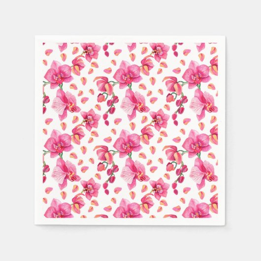 Waterverf Orchideeën Design 2 Servet (Voorkant)