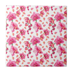 Waterverf Orchideeën Design 2 Tegeltje