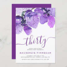 Waterverf orchideeën Violet Dertigste verjaardag