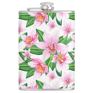 Waterverf Orchids Design 12 Heupfles