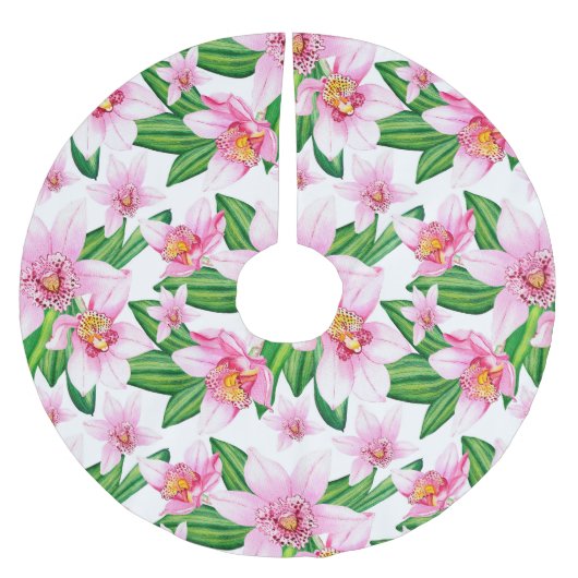 Waterverf Orchids Design 12 Kerstboom Rok (Voorkant)