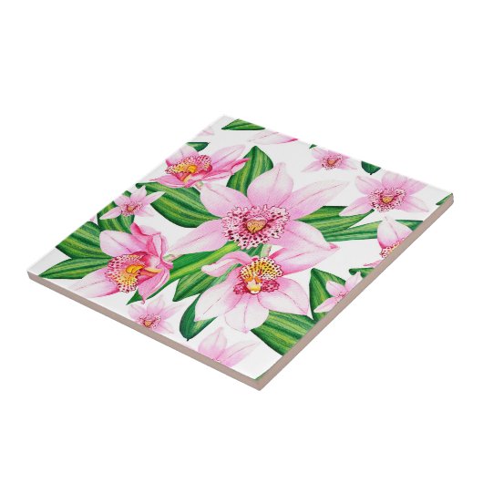 Waterverf Orchids Design 12 Tegeltje (Zijkant)