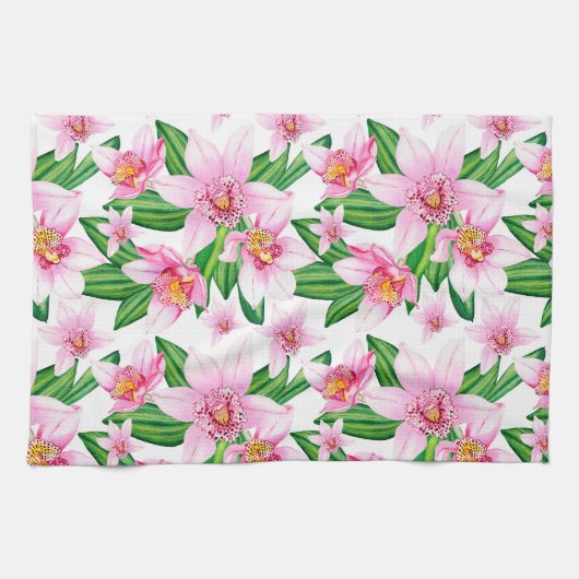 Waterverf Orchids Design 12 Theedoek (Horizontaal)