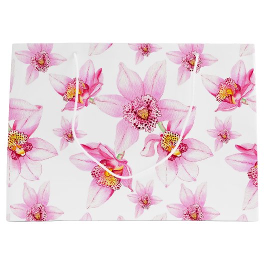 Waterverf Orchids Design 15 Groot Cadeauzakje (Voorkant)