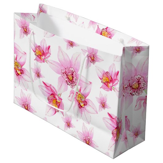 Waterverf Orchids Design 15 Groot Cadeauzakje (Voorkant Gekanteld)