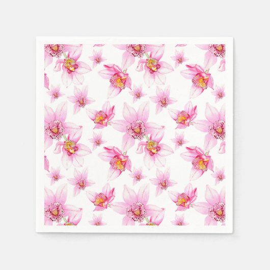 Waterverf Orchids Design 15 Servet (Voorkant)