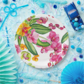 Waterverf Orchids Design 18 Papieren Bordje (Feest)