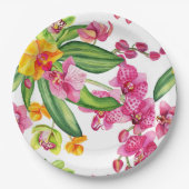 Waterverf Orchids Design 18 Papieren Bordje (Voorkant)