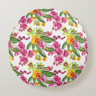 Waterverf Orchids Design 18 Rond Kussen