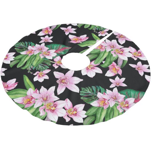 Waterverf Orchids Design 27 Kerstboom Rok (Gekanteld)