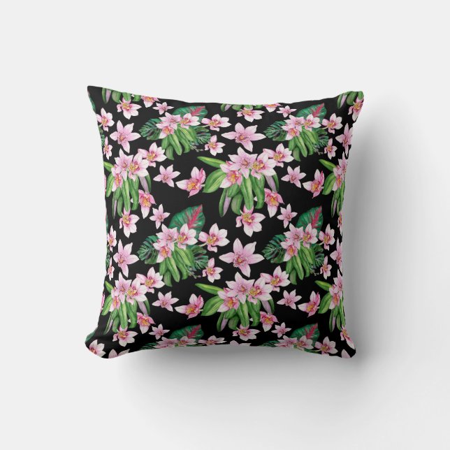 Waterverf Orchids Design 27 Kussen (Voorkant)