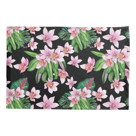 Waterverf Orchids Design 27 Kussensloop (Achterkant-Links)