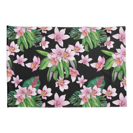 Waterverf Orchids Design 27 Kussensloop (Achterkant-Rechts)