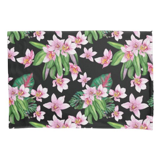 Waterverf Orchids Design 27 Kussensloop (Voorkant-Links)