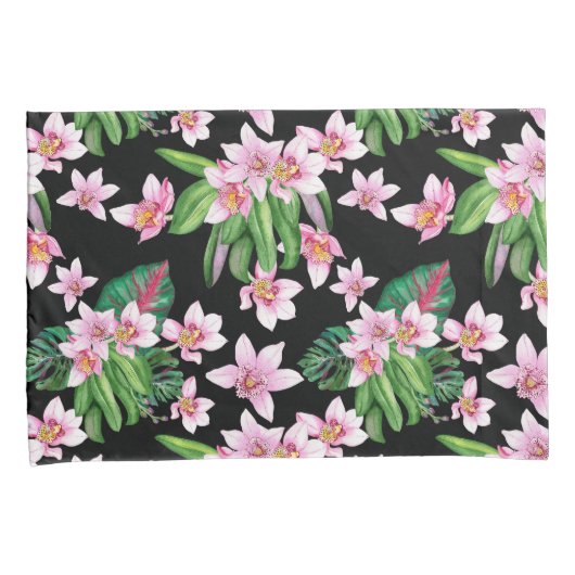 Waterverf Orchids Design 27 Kussensloop (Voorkant-Rechts)