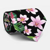 Waterverf Orchids Design 27 Stropdas (Opgerold)