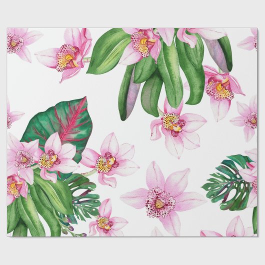 Waterverf Orchids Design 30 Cadeaupapier (Vlak)