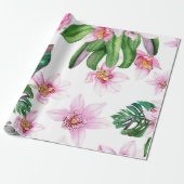 Waterverf Orchids Design 30 Cadeaupapier (Uitgerold)