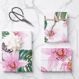 Waterverf Orchids Design 30 Inpakpapier Vel