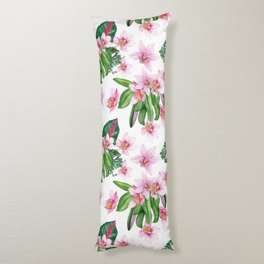 Waterverf Orchids Design 30 Lichaamskussen (Achterkant (Verticaal))