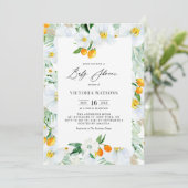 Waterverf Orchids en Kumquats Summer Baby shower Kaart (Staand voorkant)