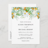 Waterverf Orchids en Kumquats Tropical Wedding Uitnodiging Briefkaart (Voorkant / Achterkant)