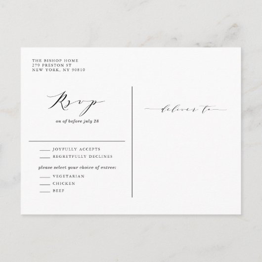 Waterverf Orchids en Kumquats Tropical Wedding Uitnodiging Briefkaart (Achterkant)