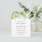 Waterverf Orchids en Kumquats Tropical Wedding Uitnodiging Briefkaart (Staand voorkant)