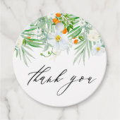 Waterverf Orchids en Kumquats Wedding Bedankt Bedankjes Labels (Voorkant)