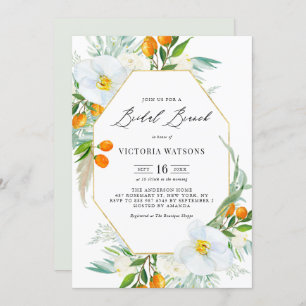 Waterverf Orchids & Kumquats Lijst Bridal Brunch Kaart