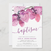 Waterverf Orchids Paarse Baptisme Kaart (Voorkant)