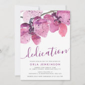 Waterverf Orchids Paarse Dedicatie Kaart (Voorkant)