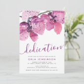 Waterverf Orchids Paarse Dedicatie Kaart (Staand voorkant)