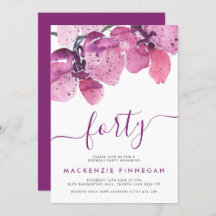 Waterverf Orchids Paarse Veertiende verjaardag