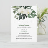 Waterverf Orchids Tropisch Monstera Afstuderen Kaart (Staand voorkant)