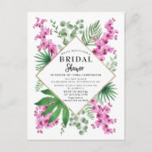 Waterverf Orchids Tropische bladeren Vrijgezellenf Briefkaart (Voorkant)