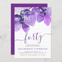 Waterverf Orchids Violet Veertiende verjaardag