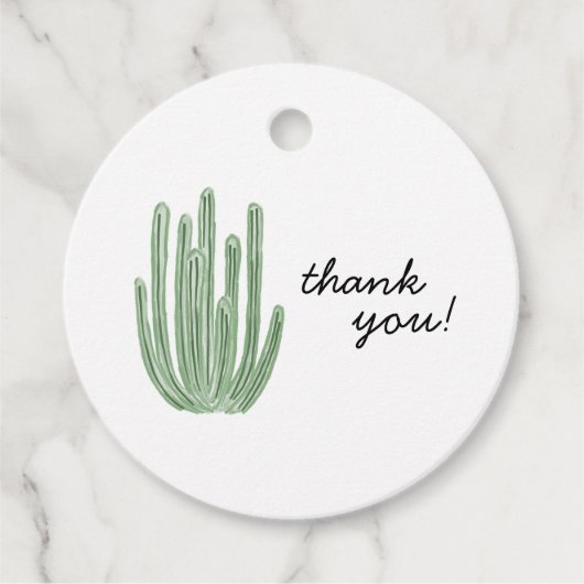 Waterverf Organ Pipe Cactus Bruidsdiner Bedankjes Labels (Voorkant)