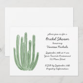 Waterverf Organ Pipe Cactus Bruiloftsborrel Kaart (Voorkant / Achterkant)