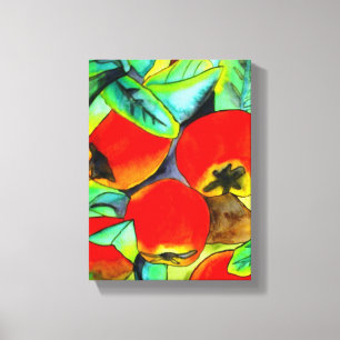 Waterverf originele kunstschildering rode appels canvas afdruk