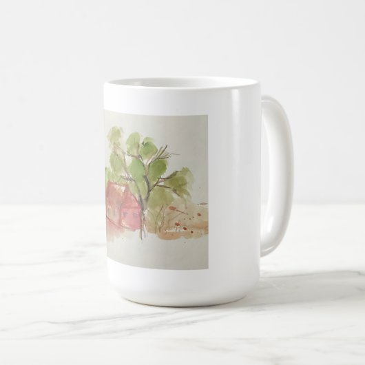 Waterverf originele schets koffiemok (Voorkant rechts)