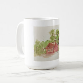 Waterverf originele schets koffiemok