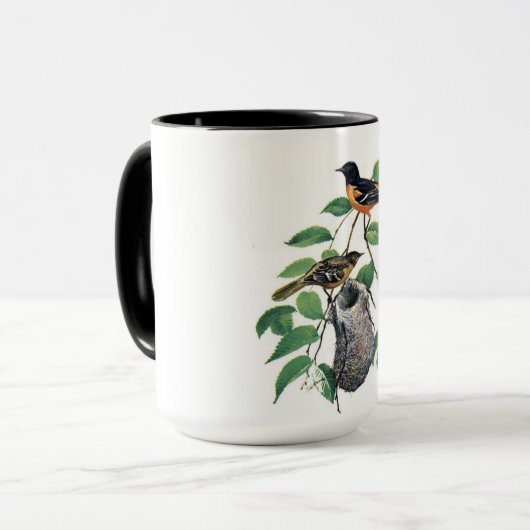 Waterverf Oriole Birds Mok (Voorkant links)