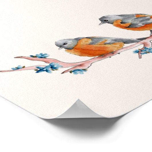 Waterverf Orioles Poster (Hoek)