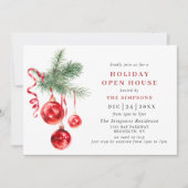 Waterverf Ornament CHRISTMAS HOLIDAY OPEN HUUSE Kaart (Voorkant)