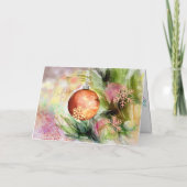 Waterverf Ornament en feestelijke lint kerst Kaart (Achterkant)