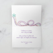 Waterverf Ornament en feestelijke lint kerst Kaart (Binnen)