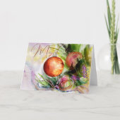 Waterverf Ornament en feestelijke lint kerst Kaart (Voorkant)