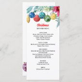 Waterverf Ornament Exchange Christmas Party Menu (Voorkant / Achterkant)