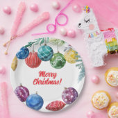 Waterverf Ornament Exchange Christmas Party Papieren Bordje (Feest)